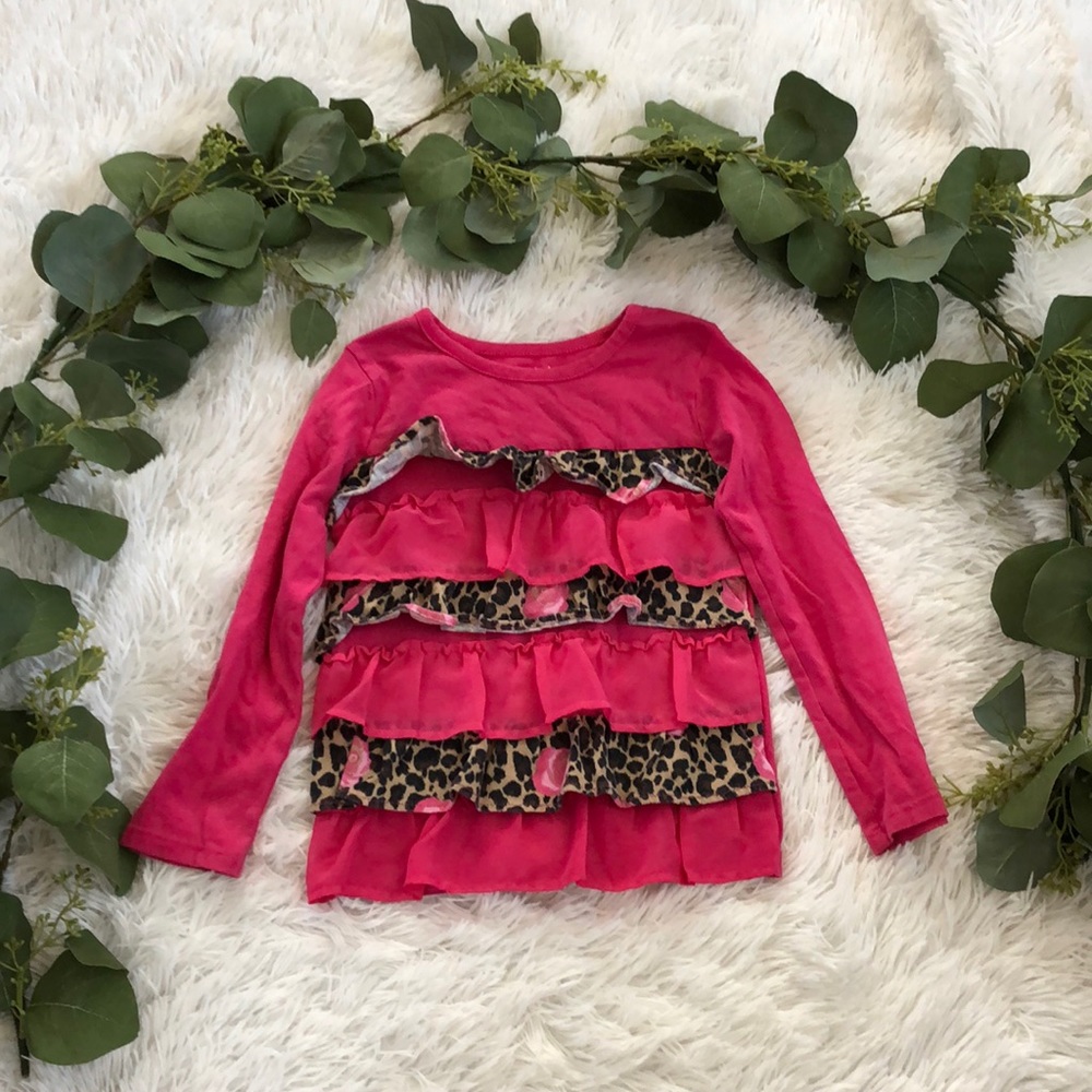 Cheetah Ruffle Long Sleeve